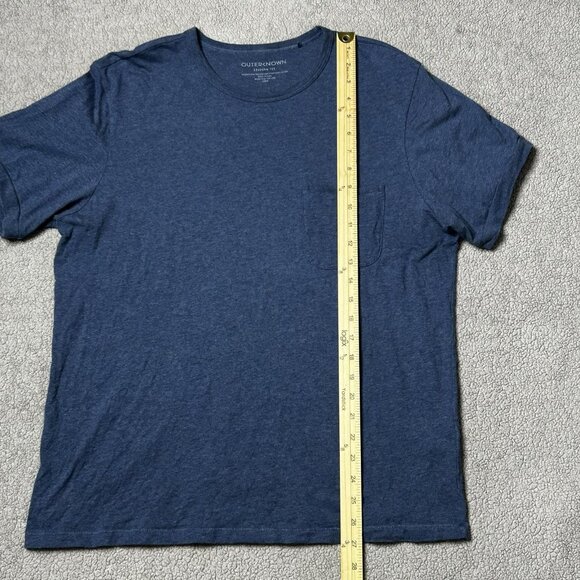 Outerknown Shirt Womens L Blue Sojourn Tee T-Shirt Pocket Pima Cotton Organic - Picture 10 of 10